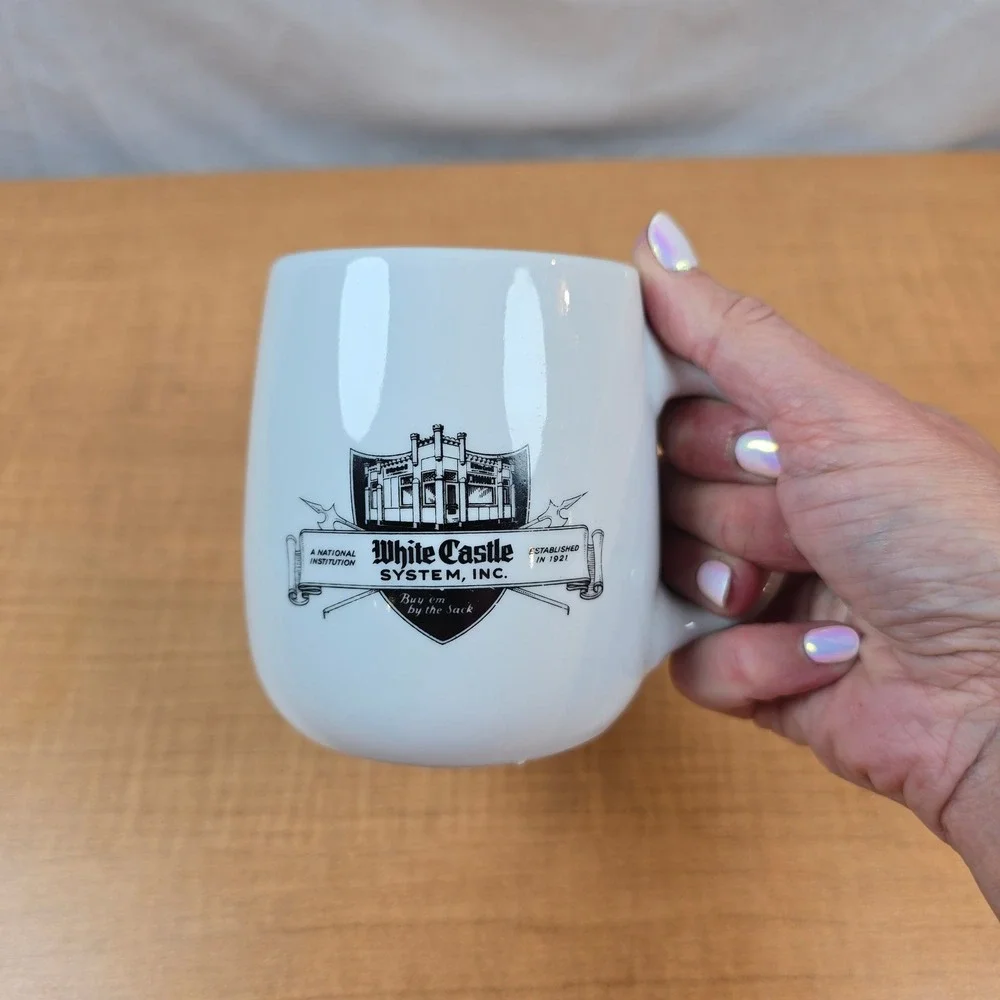 1 White Castle Mugs Vintage 1 Large Coffee Ashtray Bottom ~ 6oz